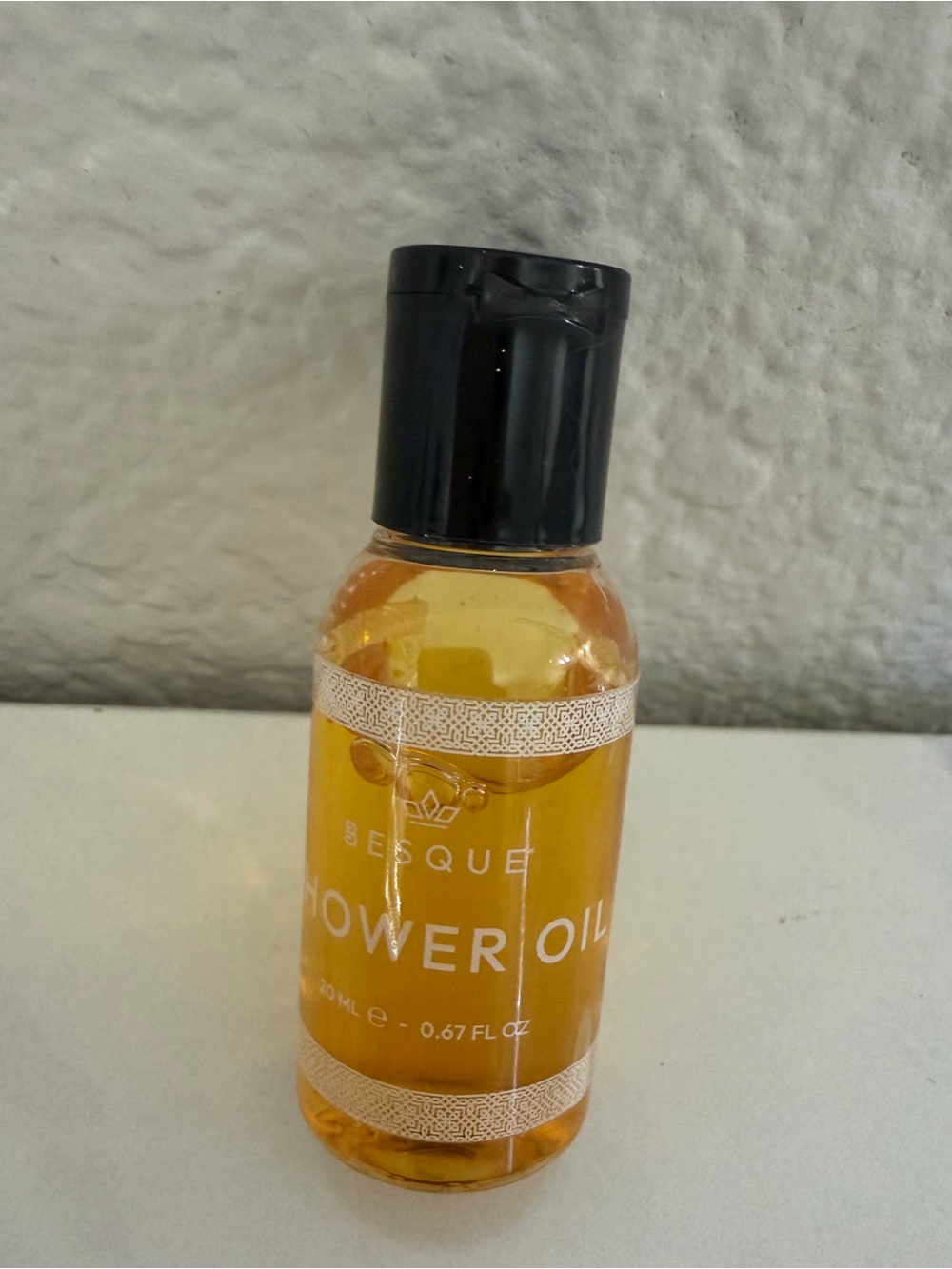 Besque Shower Oil in Amber Yellow .67 films new travel
